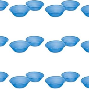 Home Sterilite Set of Two 49 Oz Bowls, Reuseable Plastic Bowls for Cereal, Soup, Rice, or Snacks, Dishwasher and Microwave Safe, Blue Tint, 12-Pack
